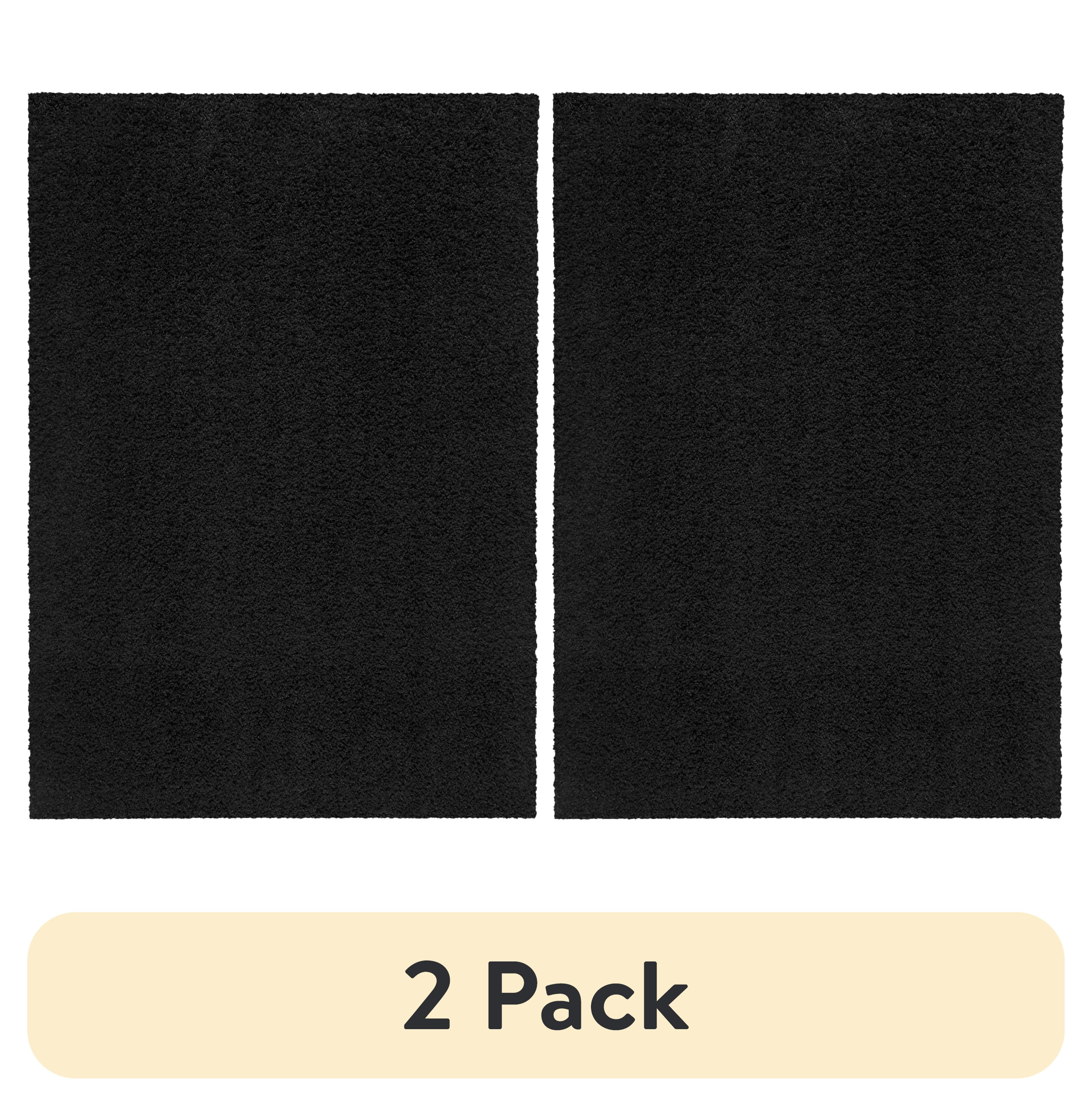 Mainstays Solid Black Shag Indoor Area Rug 3' x 4'8 Skid-Resistant