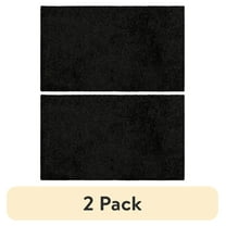 (2 pack) Mainstays Traditional Solid Black Shag Tufted Indoor Accent Rug, 1'8"x2'10"