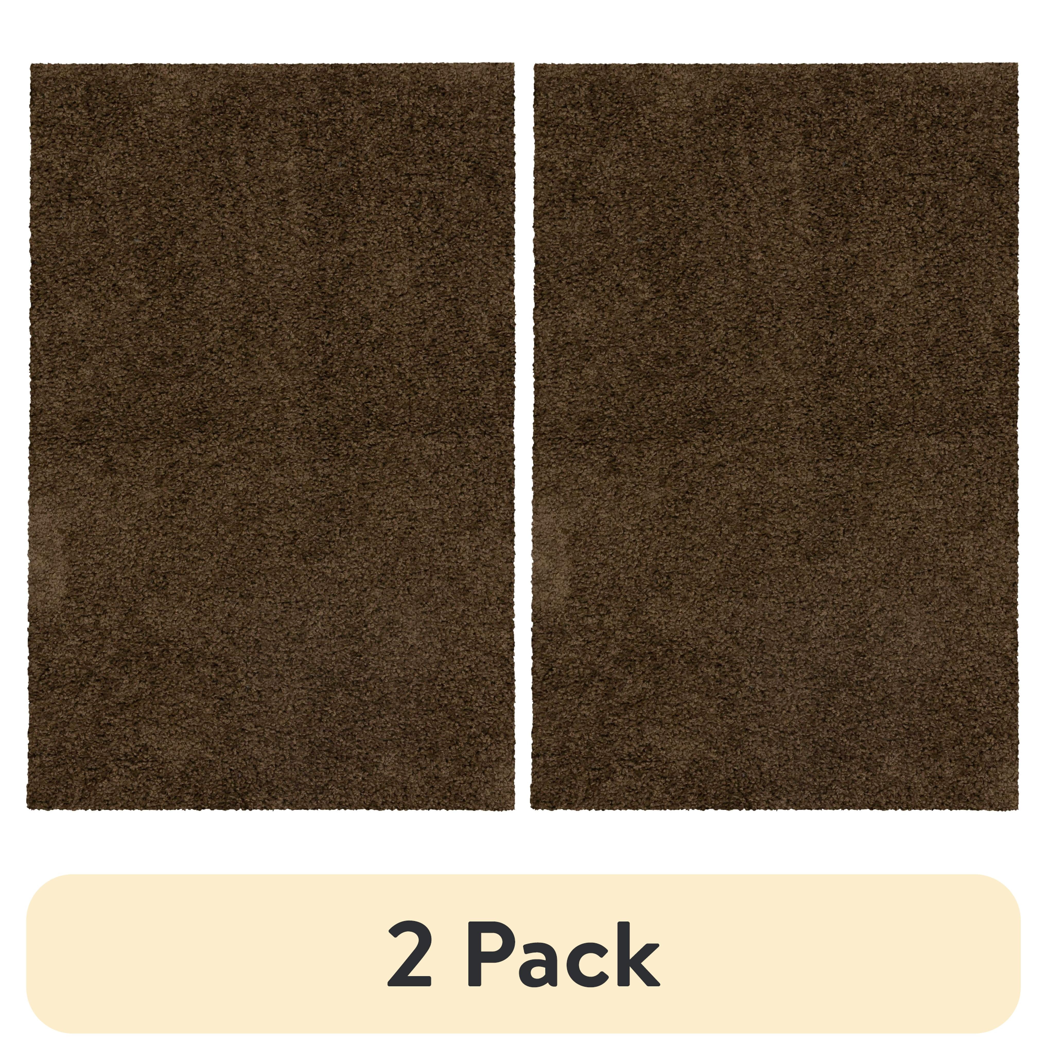 (2 pack) Mainstays Brown Suede Indoor Shag Accent Rug, 2 ft 6 in x 3 ft 10 in