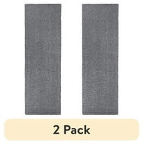 (2 pack) Mainstays Traditional Solid Gray Shag Indoor Runner Rug, 1'9"x5'