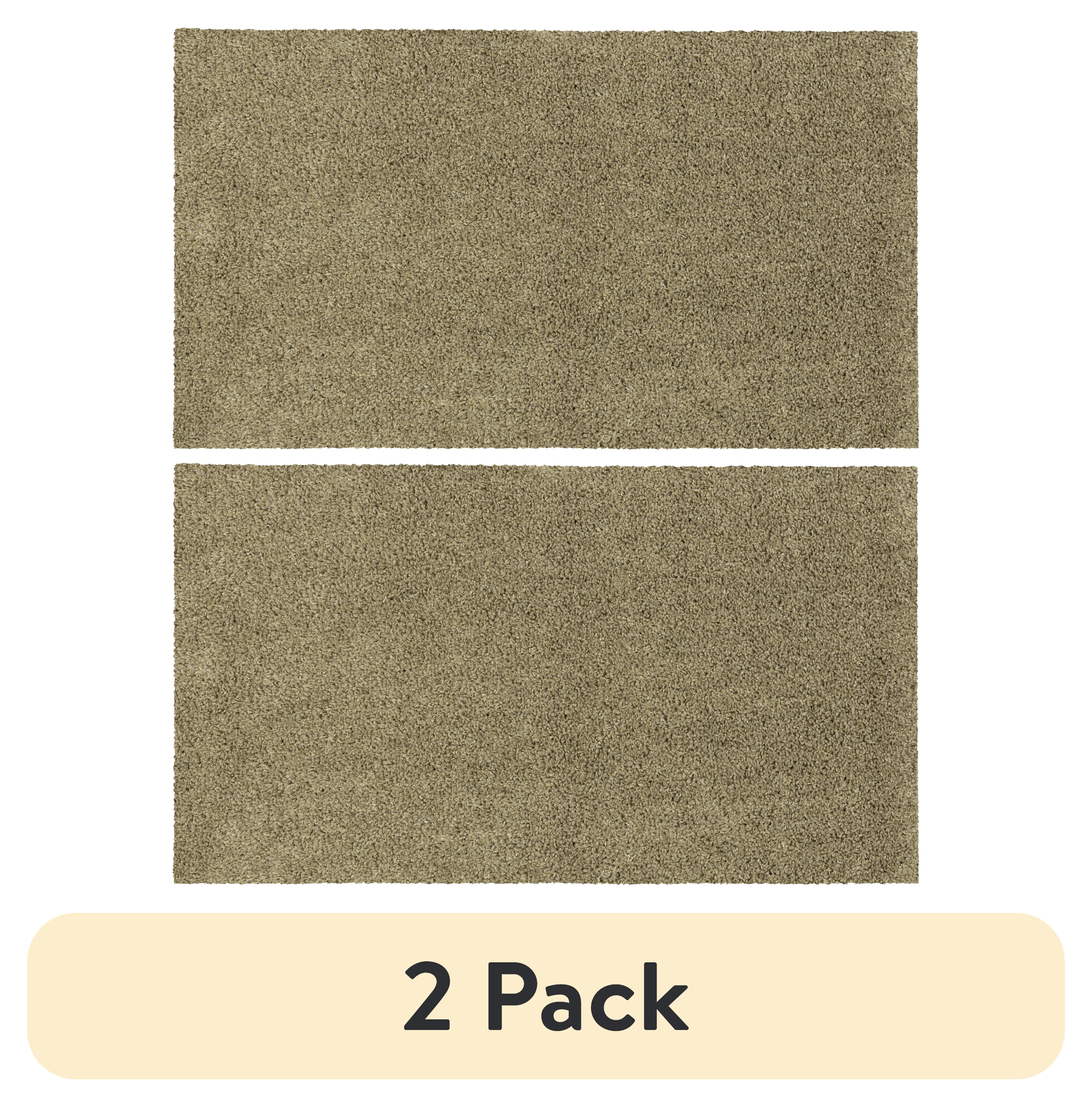 (2 pack) Mainstays Traditional Mushroom Tan Shag Indoor Accent Rug, 1'8" x 2'10"