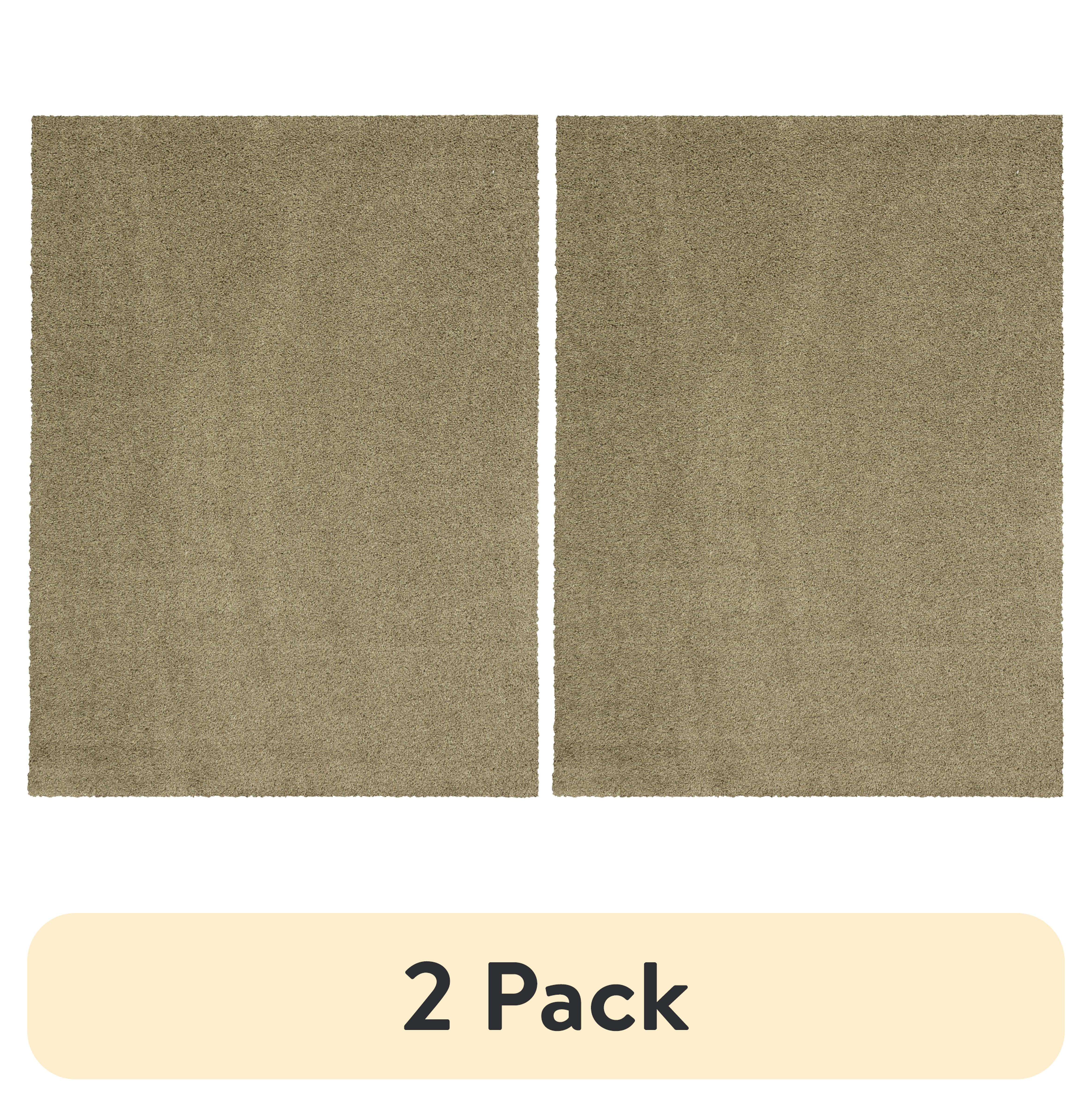 (2 pack) Mainstays Traditional Mushroom Tan Shag Indoor Area Rug, 7' x 10'
