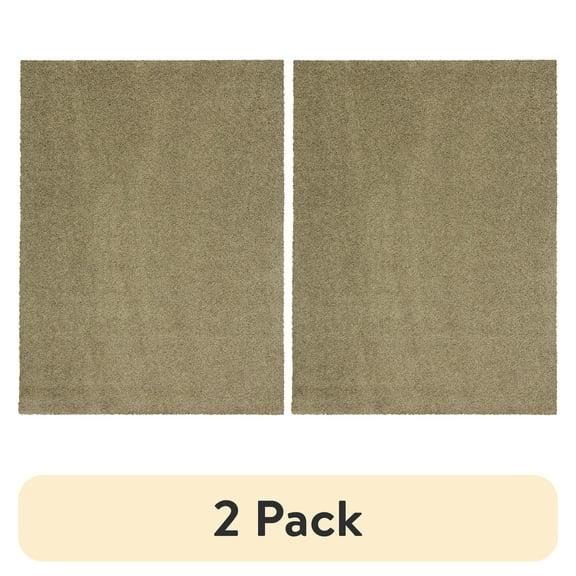 (2 pack) Mainstays Traditional Mushroom Tan Shag Indoor Area Rug, 7' x 10'