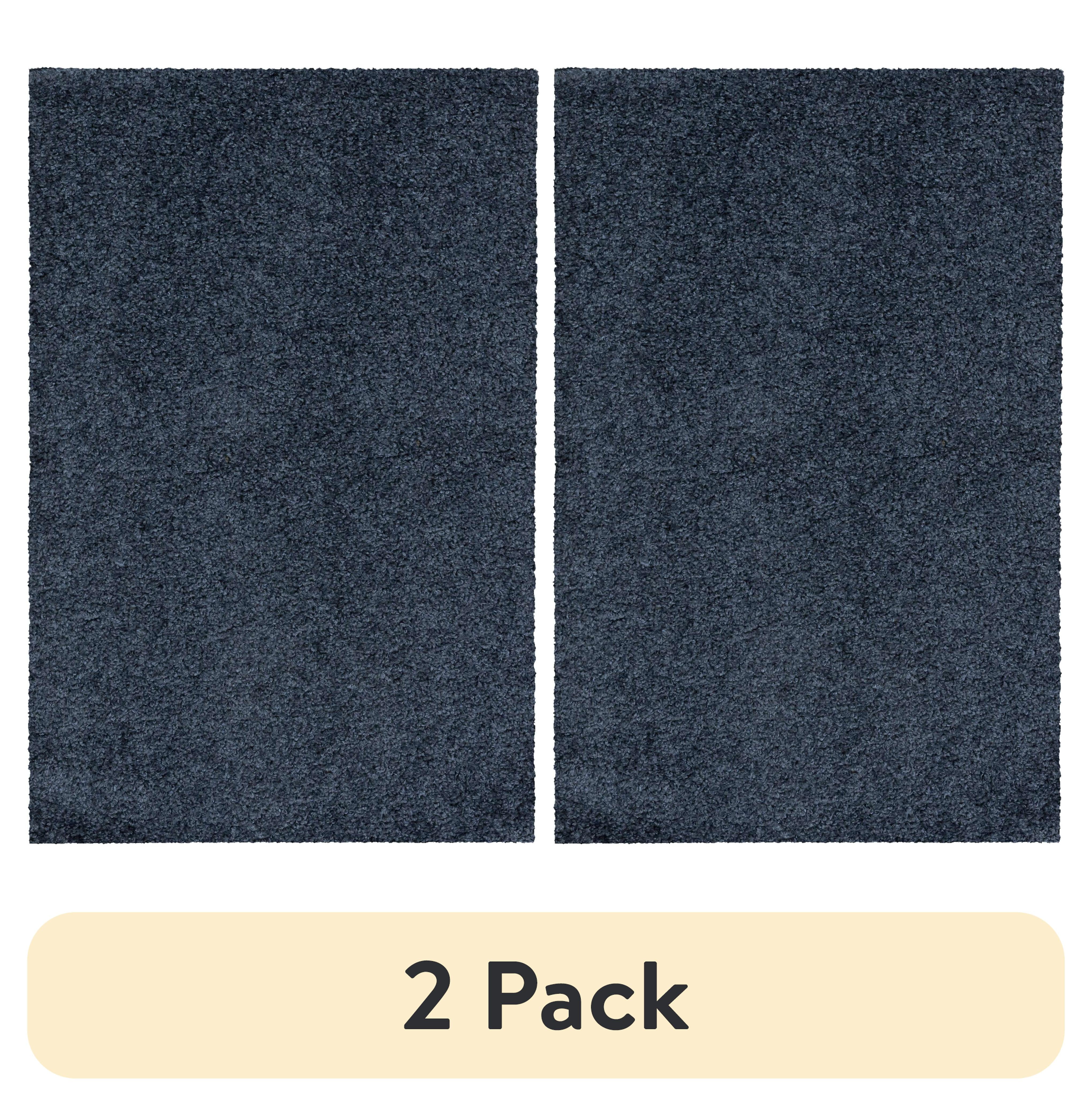 (2 pack) Mainstays Traditional Navy Heather Shag Indoor Accent Rug, 2'6" x 3'10"