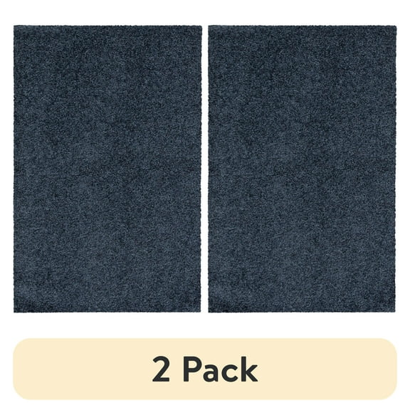 (2 pack) Mainstays Traditional Navy Heather Shag Indoor Accent Rug, 2'6" x 3'10"