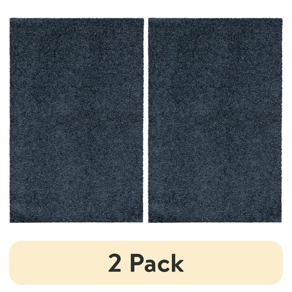 (2 pack) Mainstays Traditional Navy Heather Shag Indoor Accent Rug, 2'6" x 3'10"