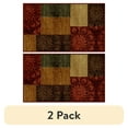 thumbnail image 1 of (2 pack) Mainstays Transitional Medallion Block Indoor Entryway Accent Rug, Red Spice, 1'8" x 2'10", 1 of 8
