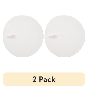 (2 pack) Mainstays Sink Stopper, Universal White 4.9 in Round Rubber Flat Suction Drain Cover for Kitchen or Bathroom
