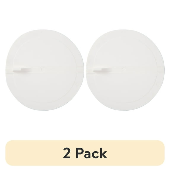 (2 pack) Mainstays Universal Rubber Flat Suction Sink Stopper for Kitchen or Bathroom White 4.9" Round