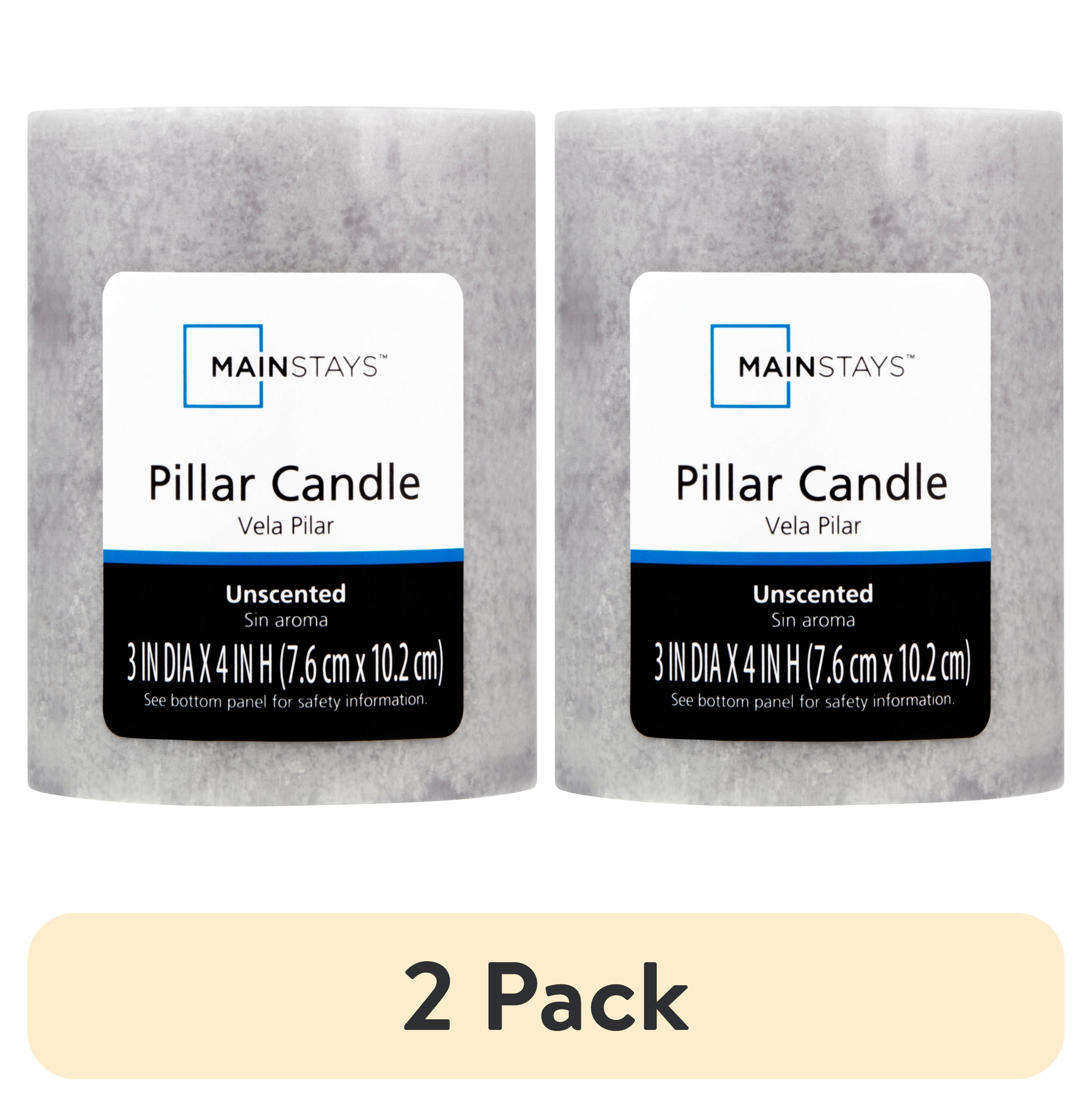 2 pack Mainstays Unscented Decorative Mottled Pillar Candl