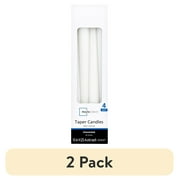 2 pack Mainstays Unscented Taper Candles, White, 4-Pack, 10 in