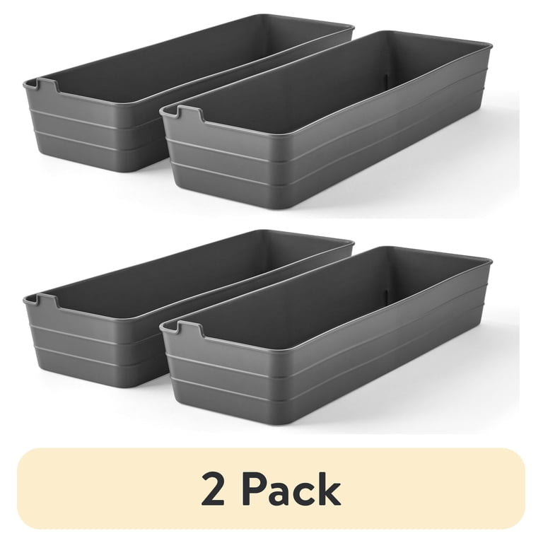 Mainstays Utility Storage Flex Tray Gray 5x15 2 Pack Flexible