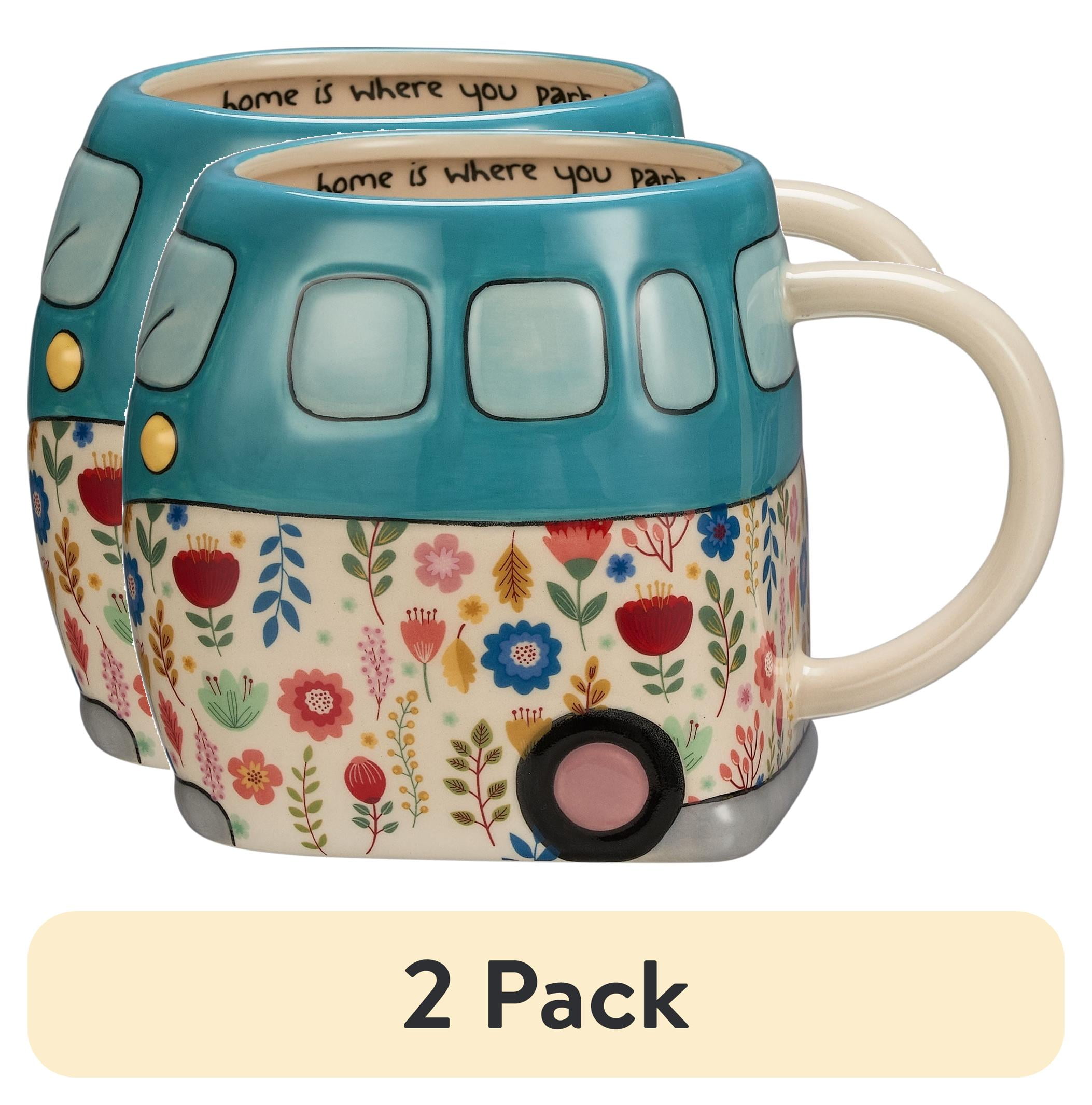 Mainstays Vintage Camper Sculpted Earthenware Mug, 20.96 Ounces, Teal -  Walmart.com