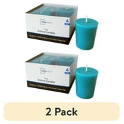 (2 pack) Mainstays Votive Candles, Unscented, Teal, 4 Pack