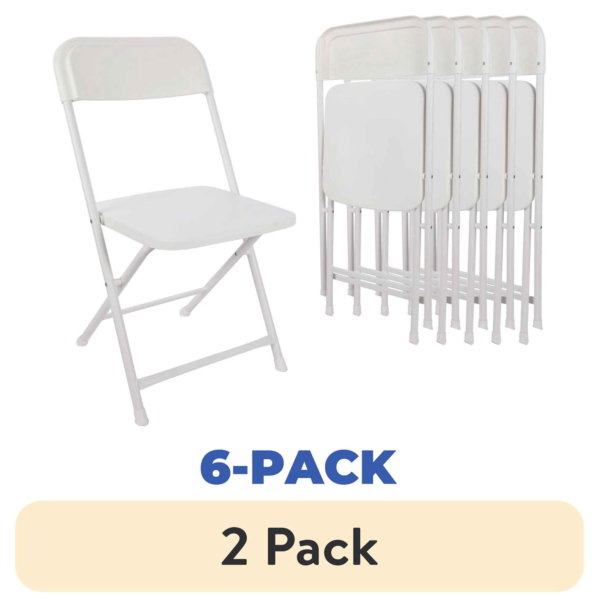 (12 pack) Mainstays White Event Folding Chair Set, Steel Frame, Set of 6
