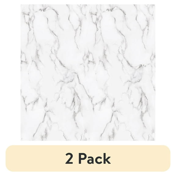 (2 pack) Mainstays White Marble, Peel and Stick Wallpaper 13.35 sq. ft.