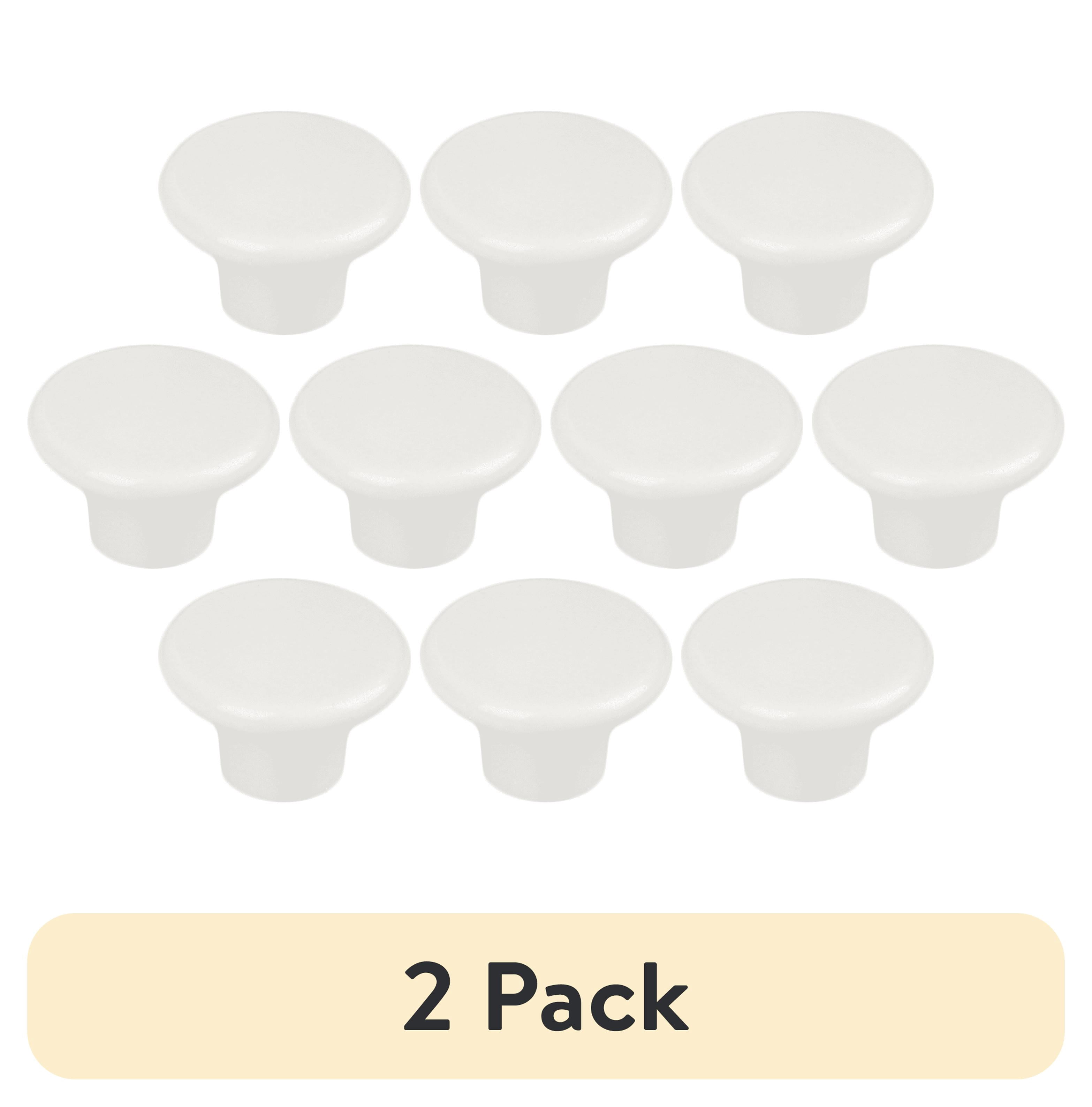 (2 pack) Mainstays White Round Mushroom Knob, Plastic, 10 pack