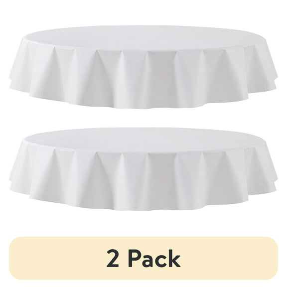 (2 pack) Mainstays White Table Pad 70" Round