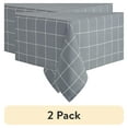 thumbnail image 1 of (2 pack) Mainstays Windowpane Fabric Tablecloth, Grey, 60"W x 102"L Rectangle, 1 of 6