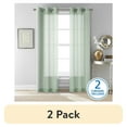 thumbnail image 1 of (2 pack) Mainstays Windowpane Sheer Curtain Panel Pair, Set of 2, Soft Sea, 38" W x 84" L, 1 of 9