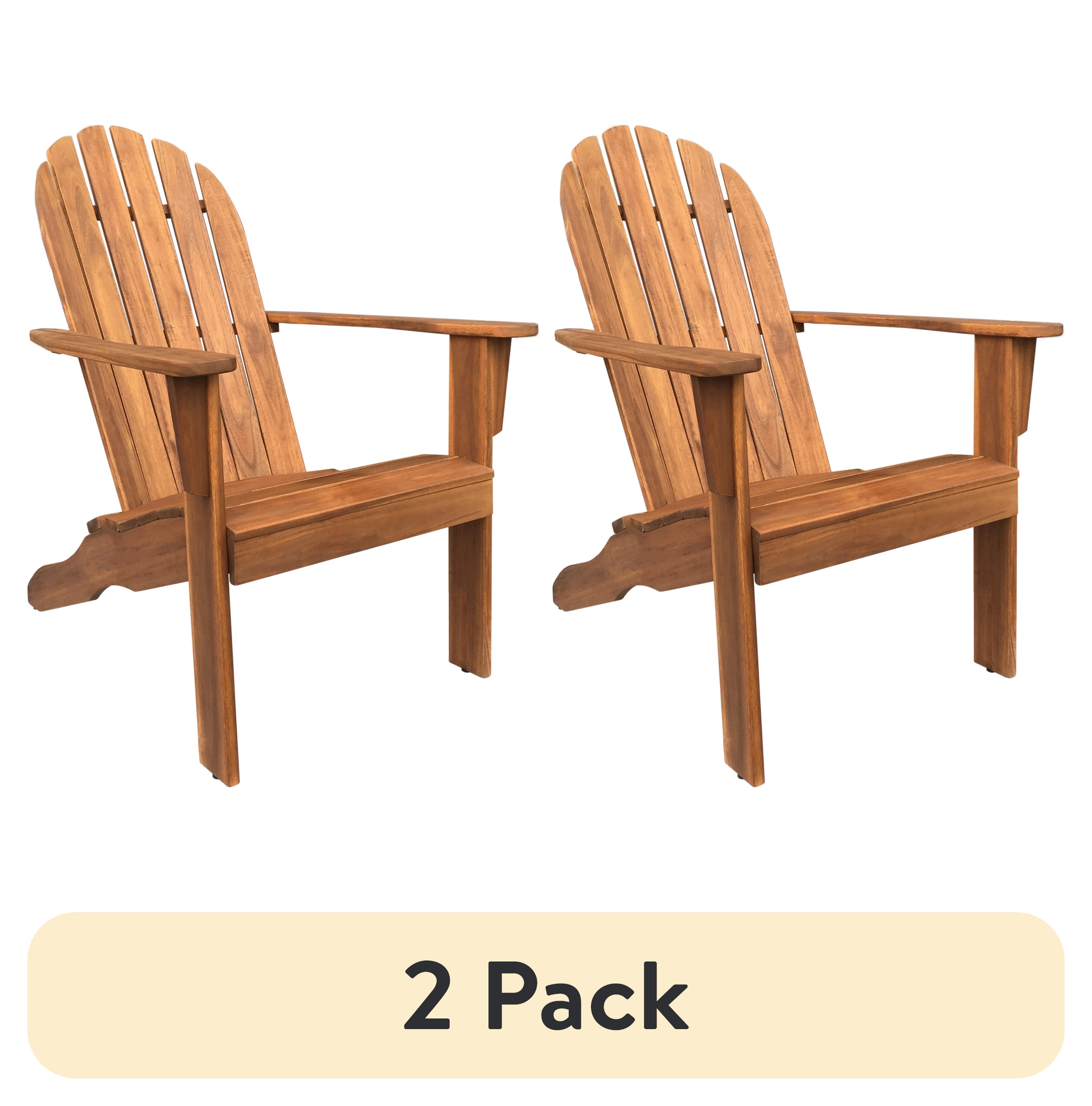 (2 pack) Mainstays Wood Outdoor Adirondack Chair, Natural