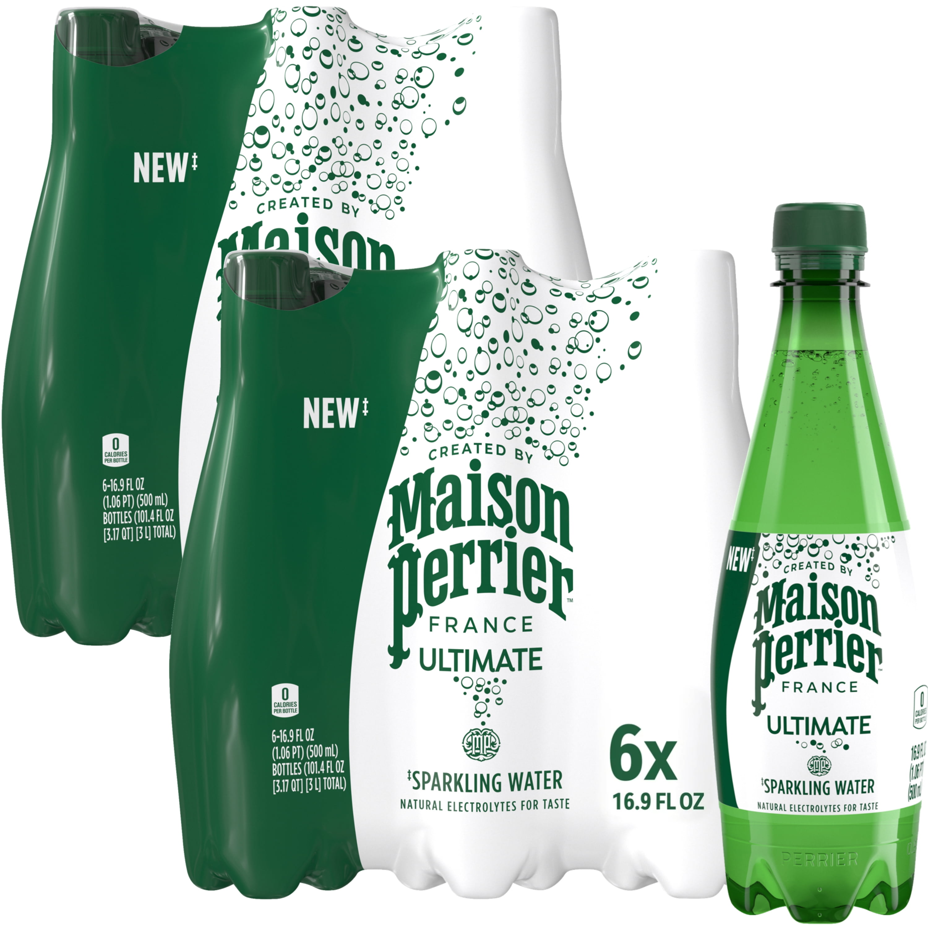 (2 pack) Maison Perrier Ultimate Sparkling Water,  16.9 fl oz, 6 Pack Bottles