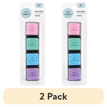 (2 pack) ArtSkills Make & Create Pastel Ink Pads, Stamp Ink for Adults, 4 Pieces