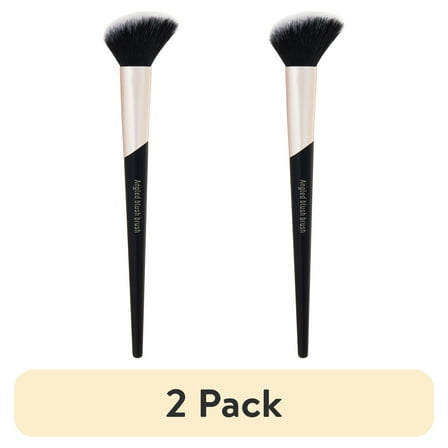 (2 pack) Walmart Angled Blush Makeup & Cosmetic Brush to Sculp & Contour the Face, Black, 1 Count