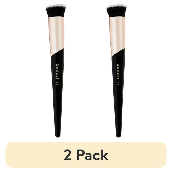 (2 pack) Walmart Kabuki Makeup & Cosmetic Brush for Buffing & Blending, Black, 1 Count
