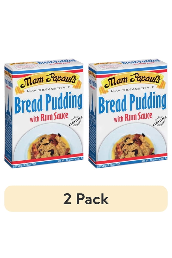 (2 pack) Mam Papaul's Bread Pudding and Rum Sauce Mix, 16.25 oz