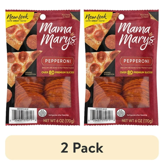 (2 pack) Mama Mary's Pepperoni Slices, Sliced Pepperoni, 6 oz pack
