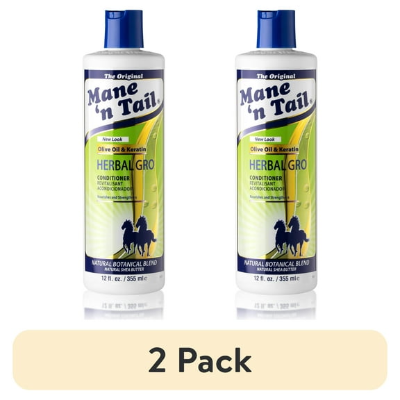 (2 pack) Mane 'n Tail Herbal-Gro Conditioner 12 oz – Olive Oil Infused, Moisturizes, Strengthens & Nourishes for Shiny, Silky, Healthy Hair