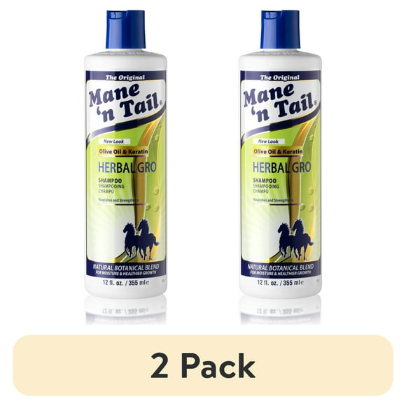 (2 pack) Mane 'n Tail Herbal Gro Shampoo (12 Oz) – Natural Herb & Olive Oil Complex to Nourish, Strengthen & Fortify Hair, Prevents Breakage & Frizz