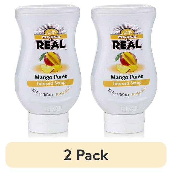 (2 pack) Mango Real Mango Puree Infused Syrup, 16.9 Fl Oz