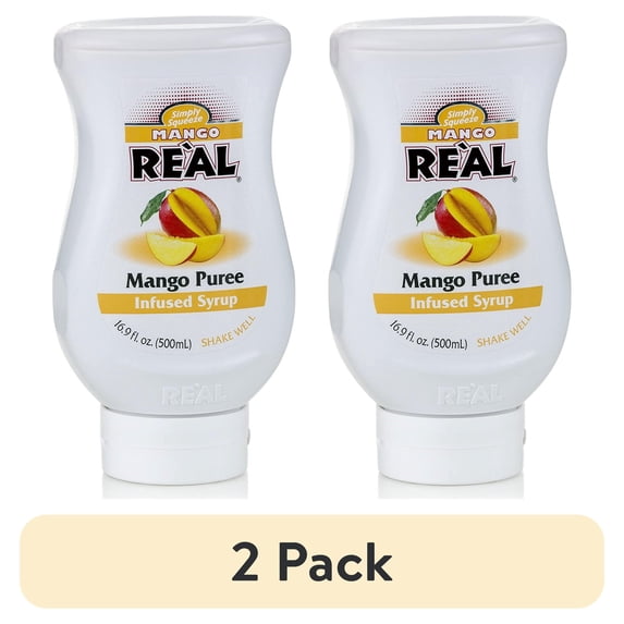 (2 pack) Mango Real Mango Puree Infused Syrup, 16.9 Fl Oz