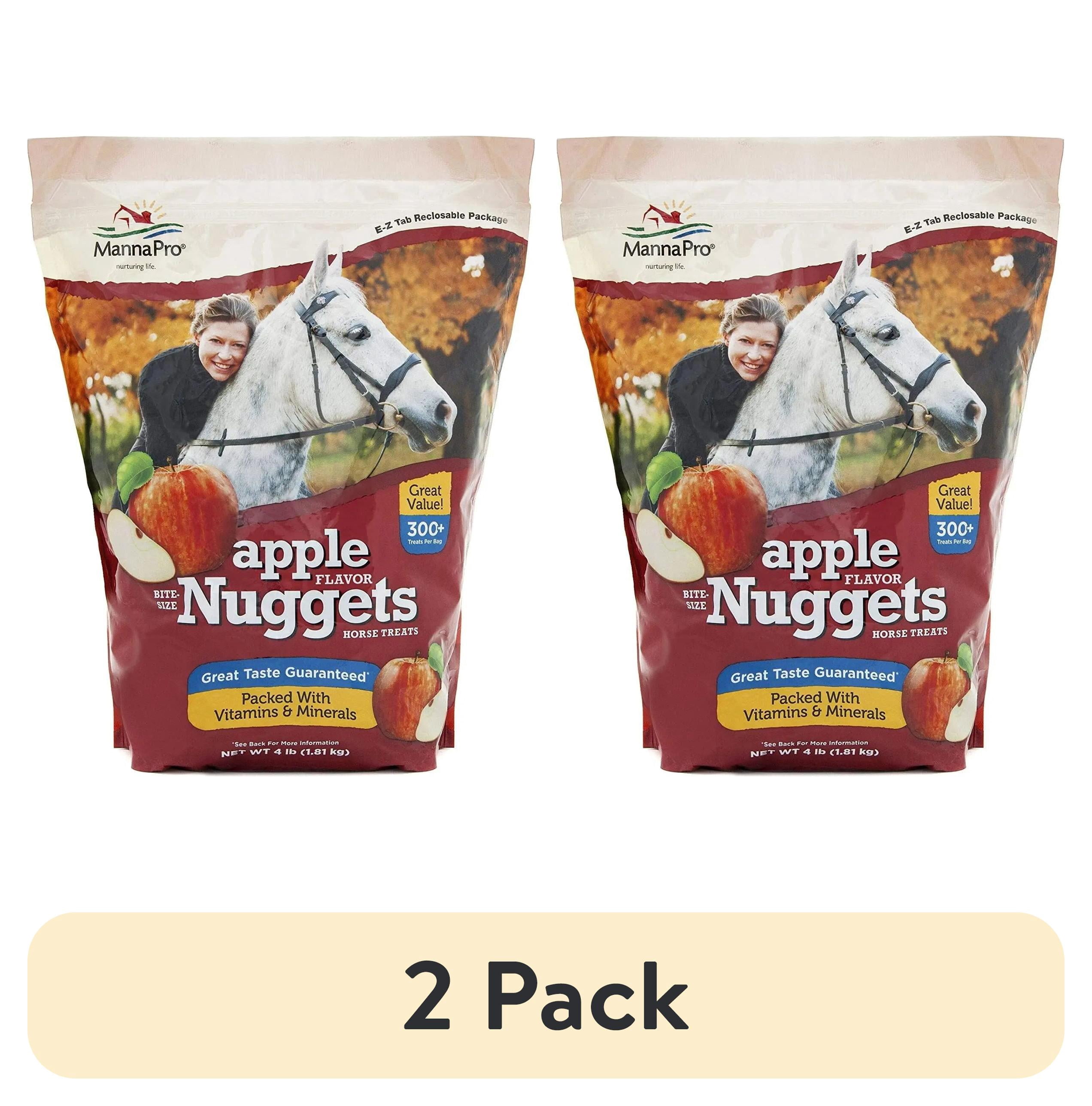 (2 pack) Manna Pro Bite-Size Nuggets Horse Treats, Apple, 4 lbs.