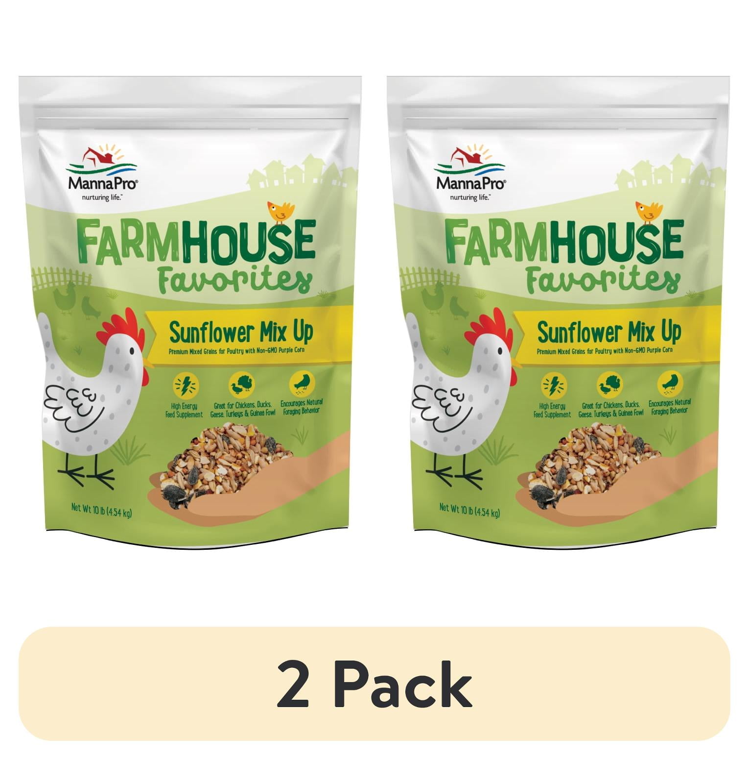 (2 pack) Manna Pro Farmhouse Favorites Chicken Treats - Sunflower Mix up - 1 Bag -10lb.