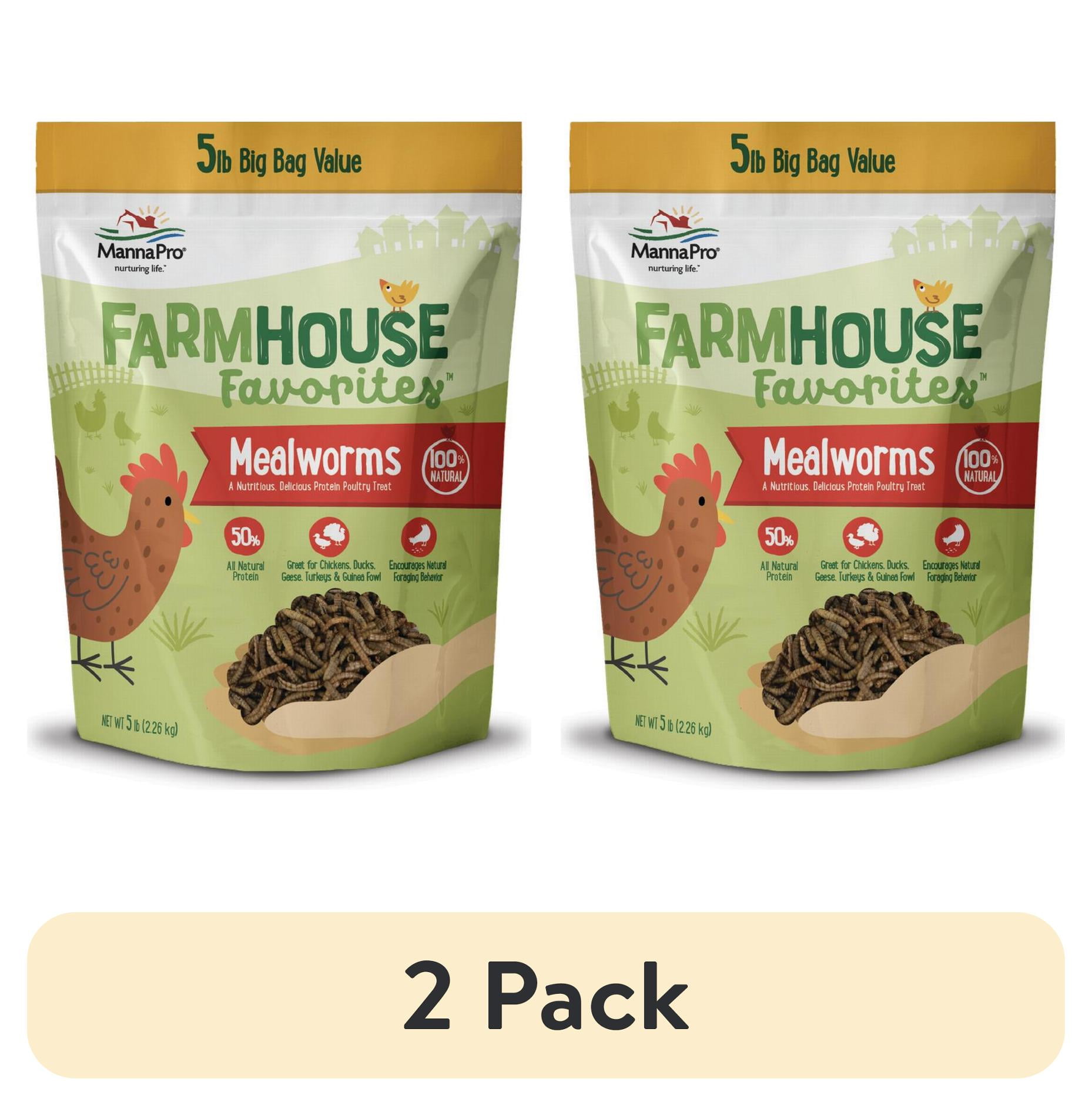 (2 pack) Manna Pro Farmhouse Favorites Mealworms 5lb
