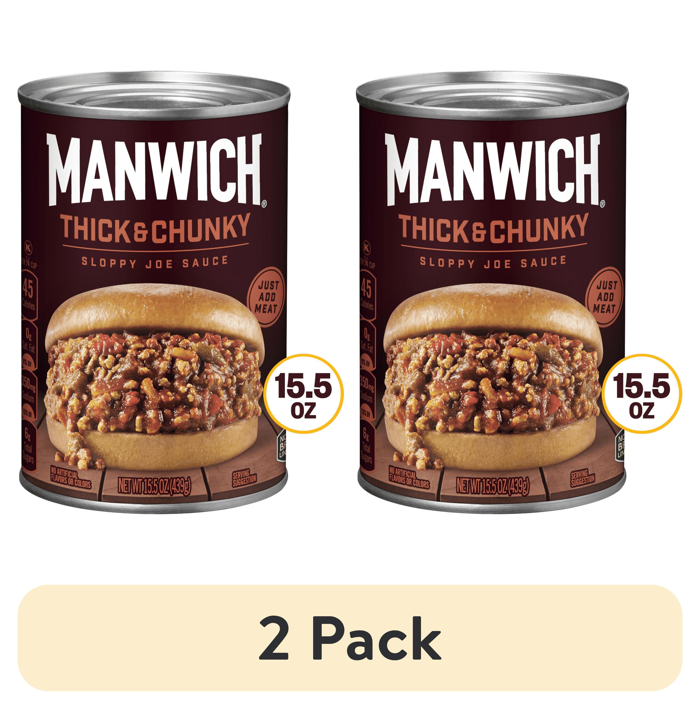 (2 pack) Manwich Sloppy Joe Sauce, Thick and Chunky, Canned Sauce, 15.5 oz.