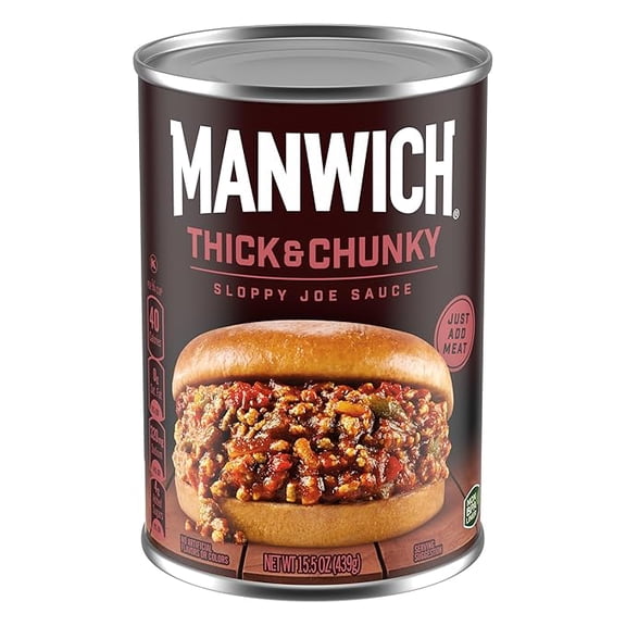 (2 pack) Manwich Sloppy Joe Sauce, Thick and Chunky, Canned Sauce, 15.5 oz.