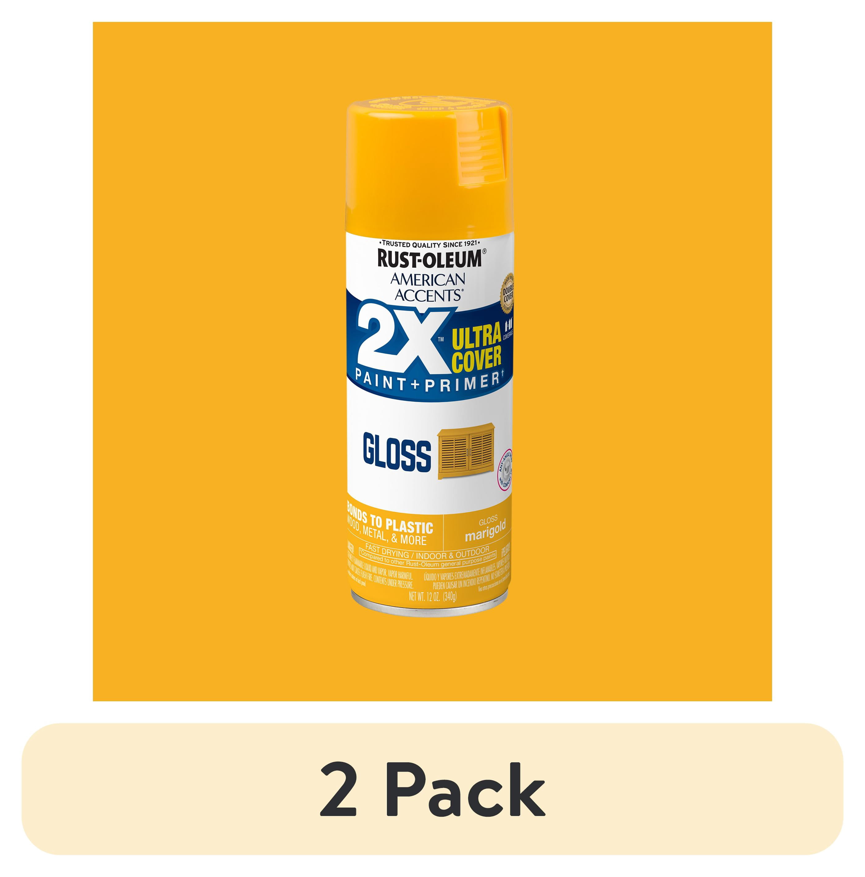 (2 pack) Marigold, Rust-Oleum American Accents 2X Ultra Cover Gloss Spray Paint-327896, 12 oz