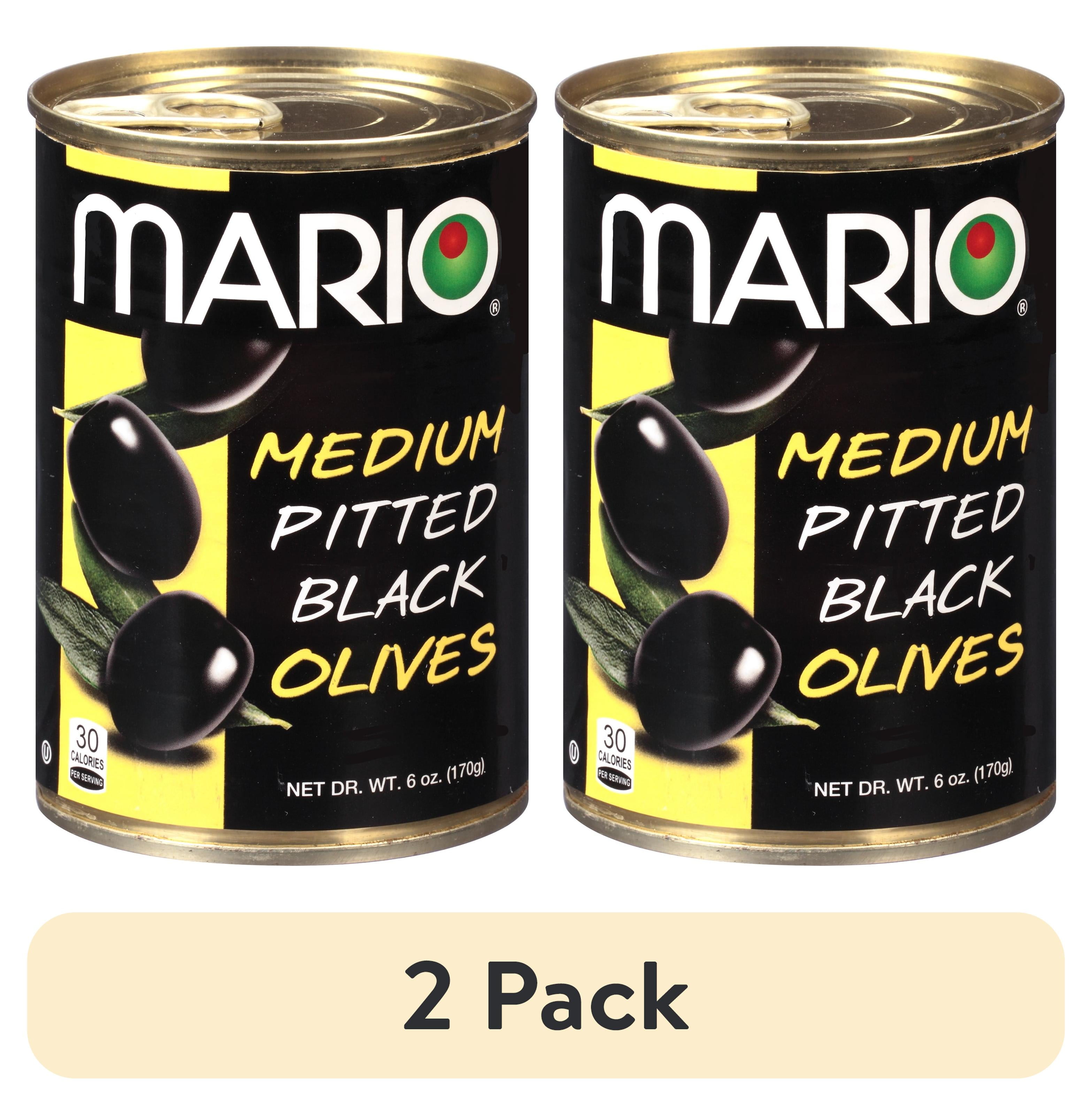 (2 pack) Mario Medium Pitted Black Olives, 6 oz