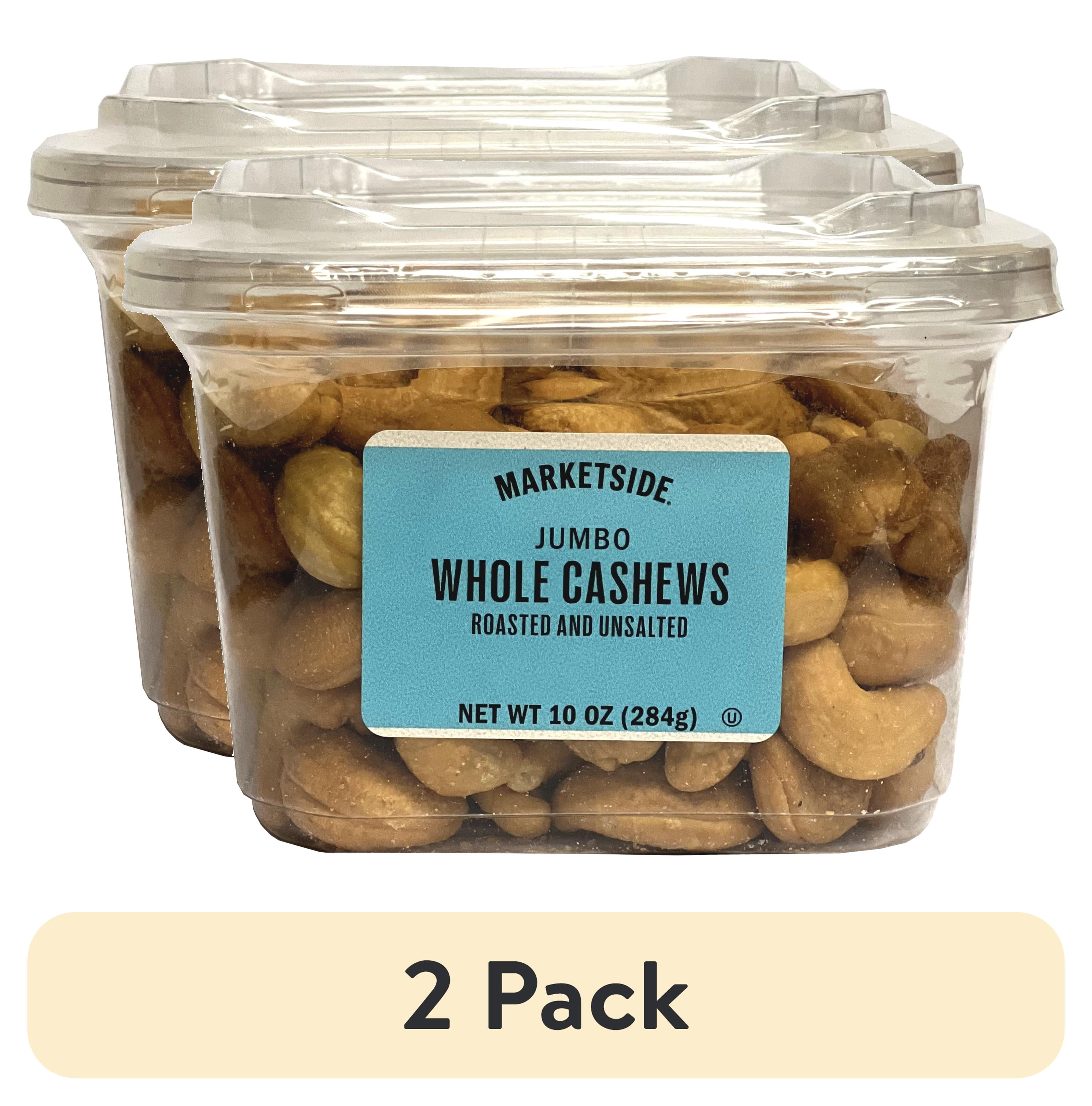 (2 pack) Marketside Roasted Unsalted Jumbo Whole Cashews, 10 oz