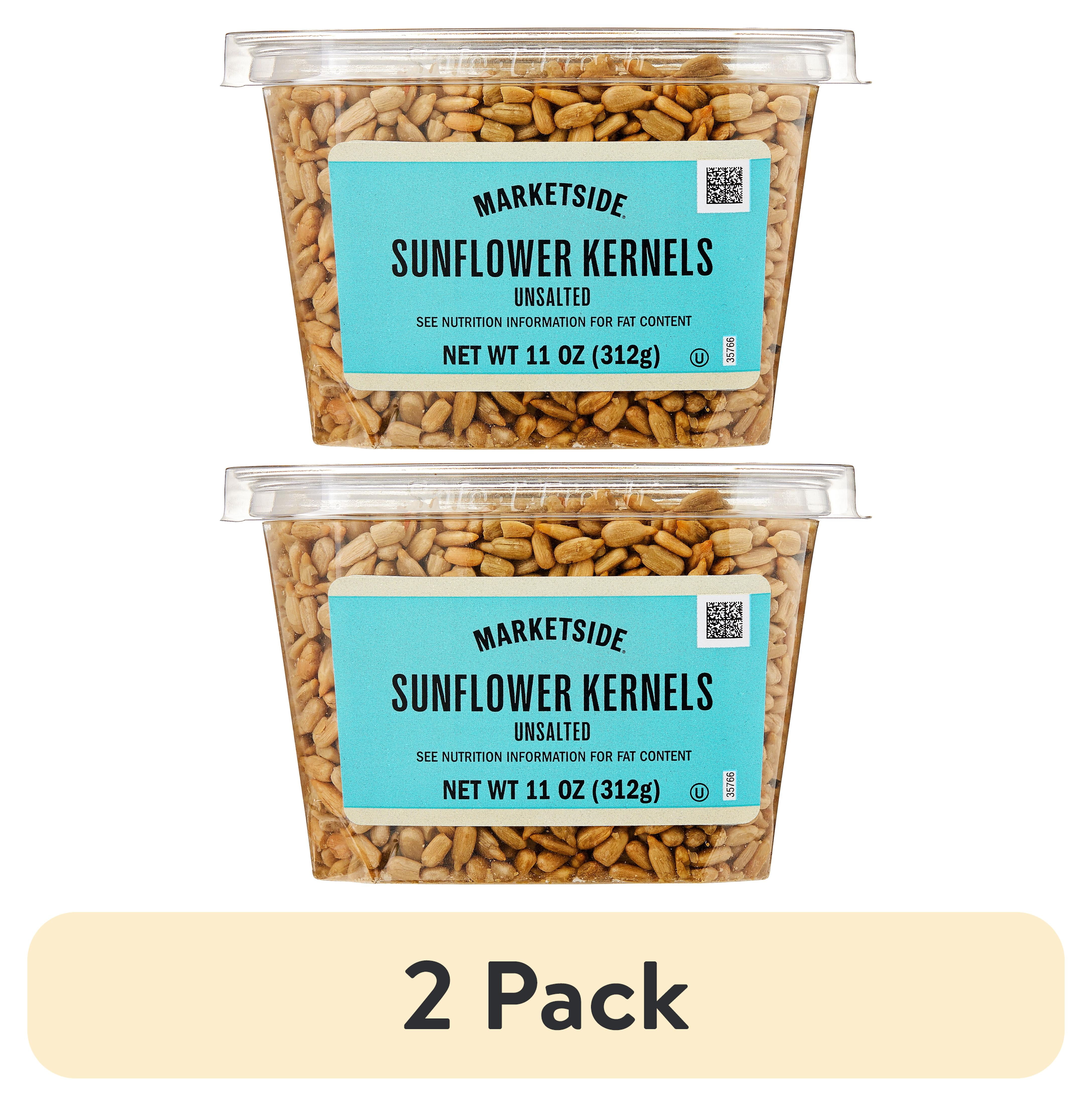 (2 pack) Marketside Unsalted Sunflower Kernels, 11 oz Tub