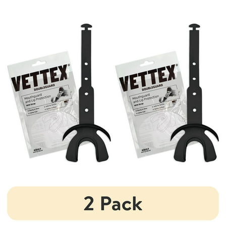(2 pack) Markwort Vettex Doubleguard Mouthguard for Football - Adult, Black