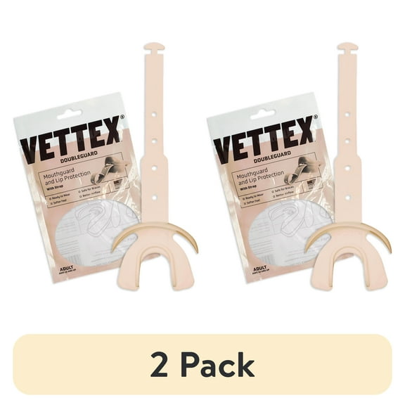 (2 pack) Vettex DoubleGuard Mouthguard Football Adult - Flesh