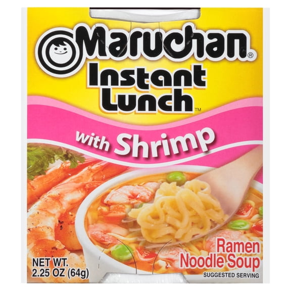 (2 pack) Maruchan Instant Lunch Ramen Noodles, Shrimp Flavor, 2.25 oz Cup
