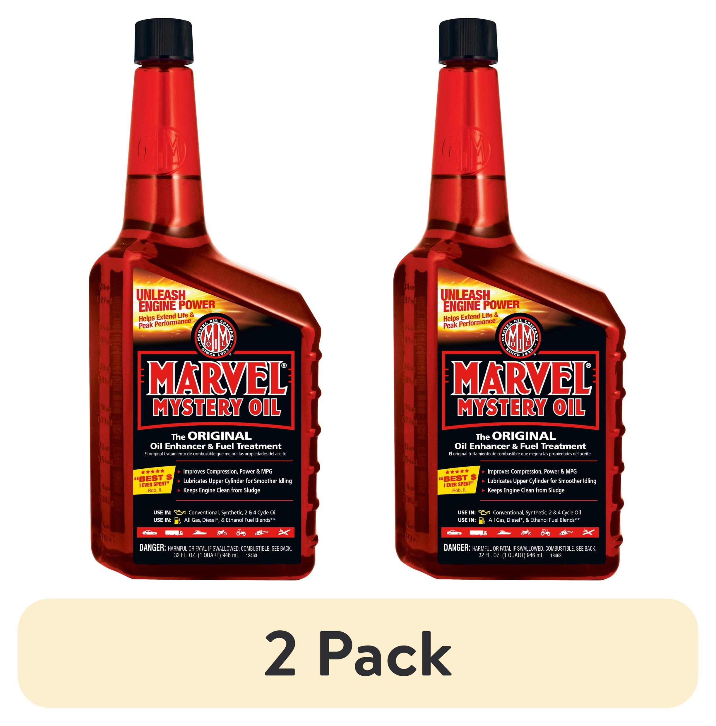 2-pack) Marvel Mystery Oil - Oil Enhancer and Fuel Treatment, 32 oz