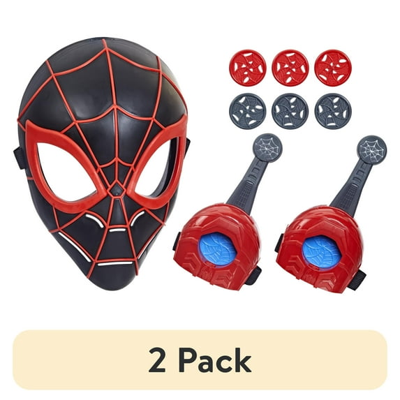 (2 pack) Marvel: Spider-Man Across the Spider-Verse Miles Morales Kids Toy Action Figure Costume for Boys and Girls Ages 5 6 7 8 9 10 and Up