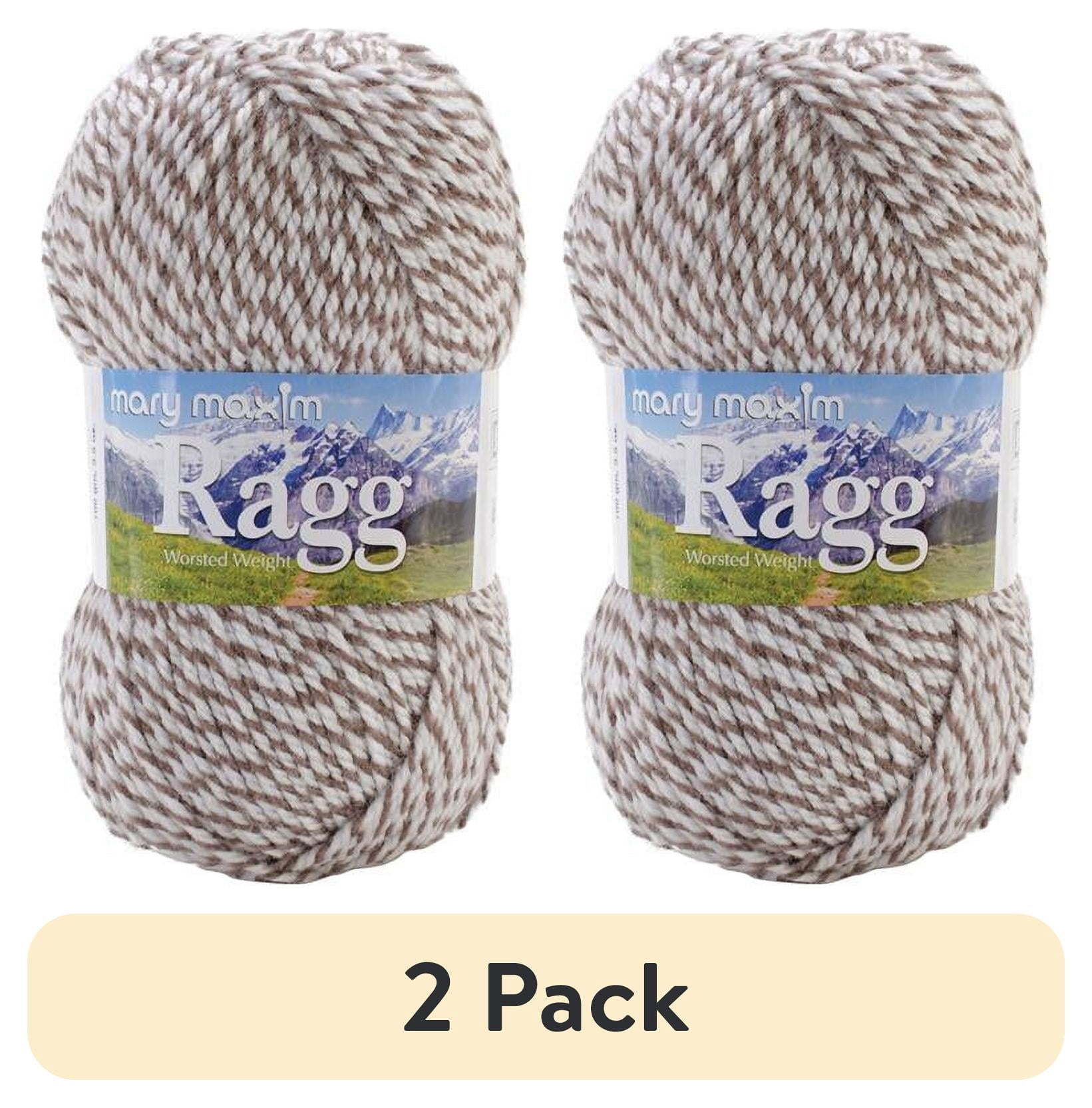 (2 pack) Mary Maxim Starlette Ragg Yarn Brown and White Striped ...
